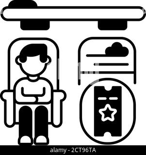 Private accommodations black linear icon Stock Vector
