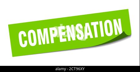 compensation sticker. square isolated peeler sign. label Stock Vector