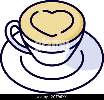 Cappuccino RGB color icon Stock Vector