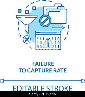 Failure to capture rate concept icon Stock Vector