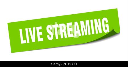 live streaming sticker. live streaming square isolated sign. live ...