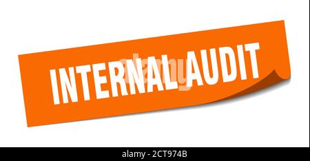 internal audit sticker. square isolated peeler sign. label Stock Vector