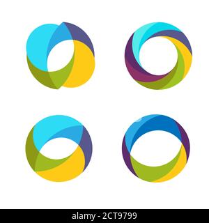 creative abstract colorful circle vector logo template Stock Vector