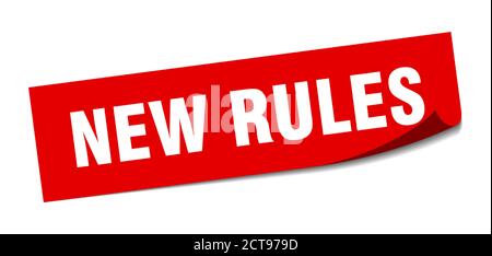 new rules sticker. square isolated peeler sign. label Stock Vector