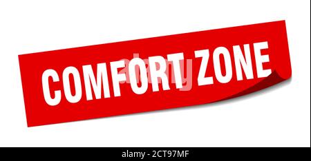 comfort zone sticker. square isolated peeler sign. label Stock Vector