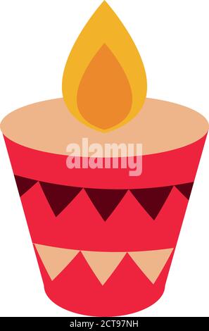 day of the dead, candle culture traditonal mexican celebration icon flat style vector illustration Stock Vector