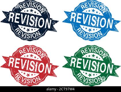 Revision sign or stamp set on white background, vector illustration Stock Vector