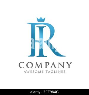 creative initial connected letters ri or ir  logo monogram style Stock Vector