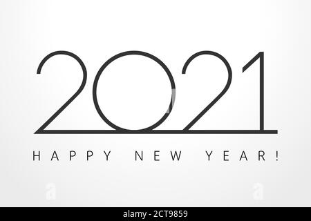 2021 logo. Merry Christmas and A Happy New Year seasonal calendar numbers concept, minimalism style script. Abstract isolated graphic web design Stock Vector