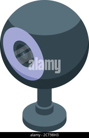 Sphere web camera icon, isometric style Stock Vector