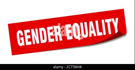 gender equality sticker. square isolated peeler sign. label Stock Vector