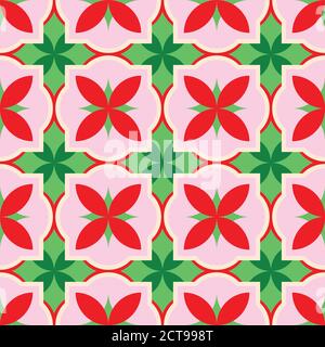 Christmas mosaic ornament seamless vector pattern Stock Vector
