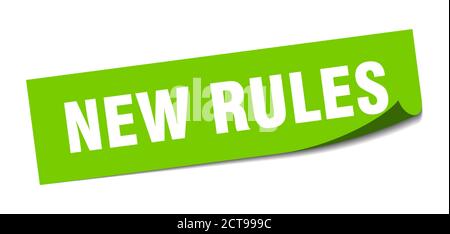 new rules sticker. square isolated peeler sign. label Stock Vector