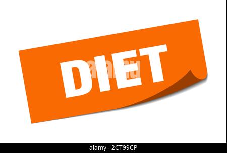 diet sticker. square isolated peeler sign. label Stock Vector Image ...