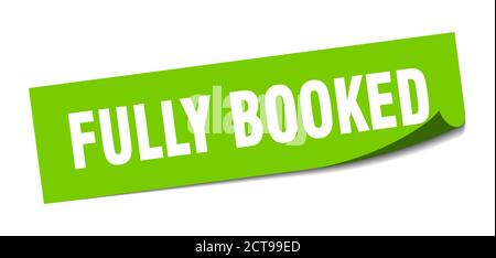 fully booked sticker. square isolated peeler sign. label Stock Vector
