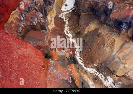 Colorful Dangerous Canyon on Kamchatka Stock Photo