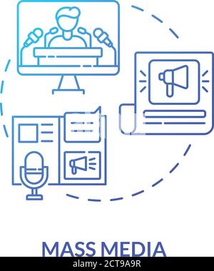 Mass media concept icon Stock Vector