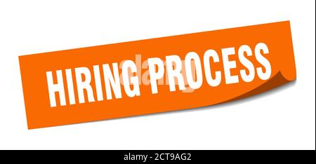 hiring process sticker. square isolated peeler sign. label Stock Vector