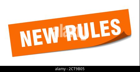 new rules sticker. square isolated peeler sign. label Stock Vector