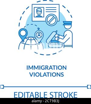 Immigration violations concept icon Stock Vector