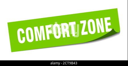 comfort zone sticker. square isolated peeler sign. label Stock Vector