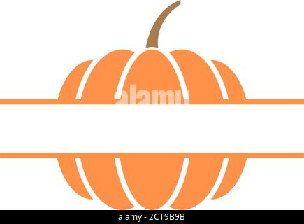 Pumpkin monogram design template vector isolated illustration Stock Vector