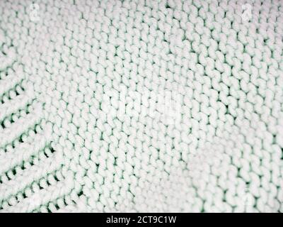 blue texture background. Close up view of wavy blue woolen fabric as backdrop Stock Photo