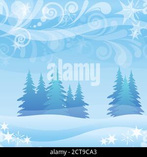 Christmas Background, Winter Forest Stock Vector