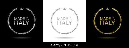 Made in Italy wreath icons Stock Vector