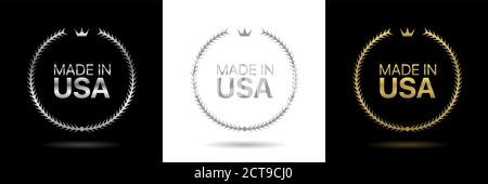 Made in USA wreath icons Stock Vector