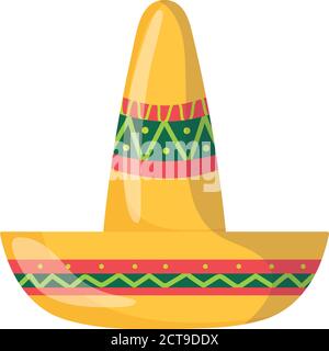 mexican hat traditional isolated icon over white background vector illustration Stock Vector