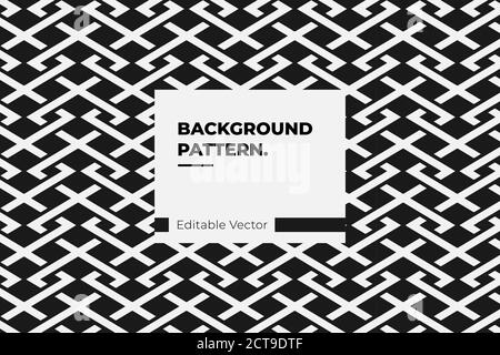 seamless pattern line illustration black and white background used for rhythm and layout Stock Vector