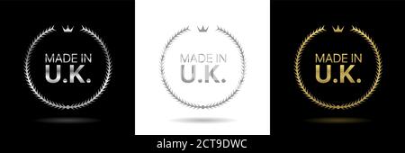Made in United Kingdom wreath icons Stock Vector