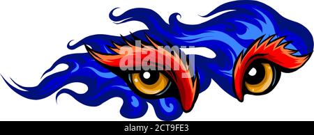 vector Big eyes. Yellow eyes of a lion close up. Stock Vector