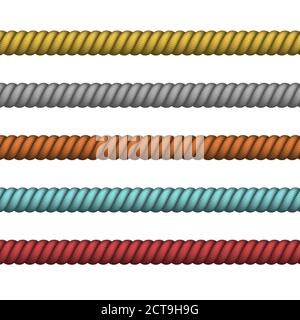 Climbing or nautical rope thin and thick Vector Image