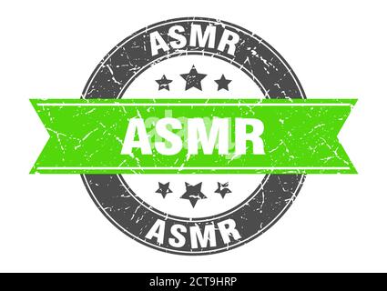 asmr round stamp with ribbon. sign. label Stock Vector