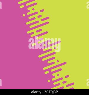 Seamless vector abstract transition of two colors. Rounded lines blended in. Pink and green contrast. Stock Vector