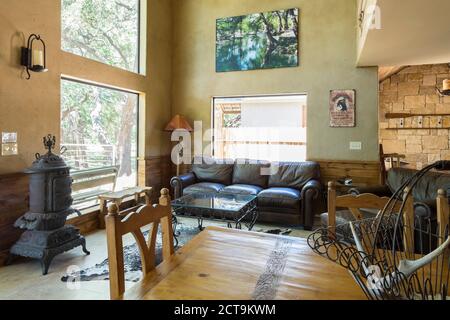 USA, Texas, Farm House Interior Stock Photo