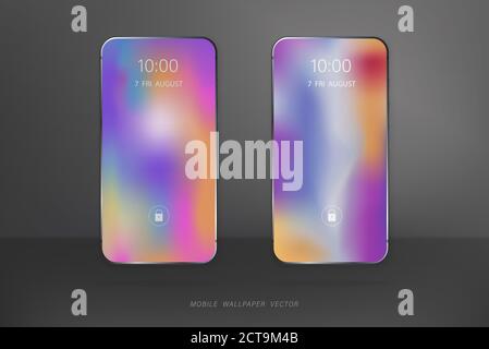 Abstract vibrant smooth rainbow color mobile phone wallpaper vector design Stock Vector