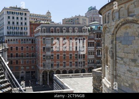Italy, Liguria, Genoa, mansions at Via XX Settembre Stock Photo