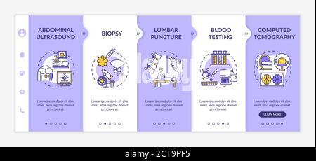 Diagnostic procedures onboarding vector template Stock Vector