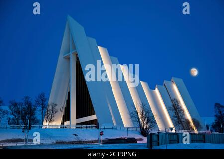 Scandinavia, Norway, Tromso, Arctic Cathedral in the winter Stock Photo