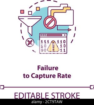 Failure to capture rate concept icon Stock Vector
