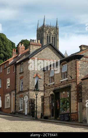 Great Britain, England, Lincolnshire, Lincoln, old town, houses at Steep Hill Stock Photo