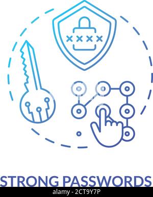 Strong passwords concept icon Stock Vector