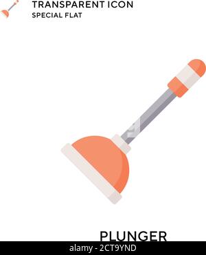 Plunger vector icon. Flat style illustration. EPS 10 vector. Stock Vector