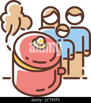 Home cooking RGB color icon Stock Vector