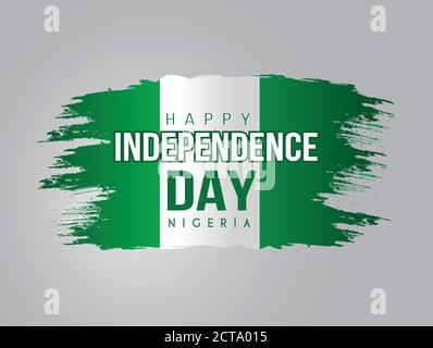 1st October Nigeria Independence Day template with brushed flag. vector illustration Stock Vector