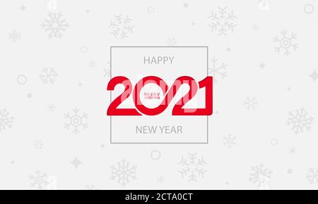 2021 year banner. Happy New Year and Merry Christmas concept. Vector on isolated white background. EPS 10 Stock Vector
