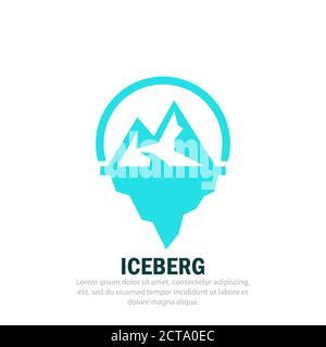 Iceberg icon. Snow mountain in the ocean. Vector on isolated white background. EPS 10 Stock Vector